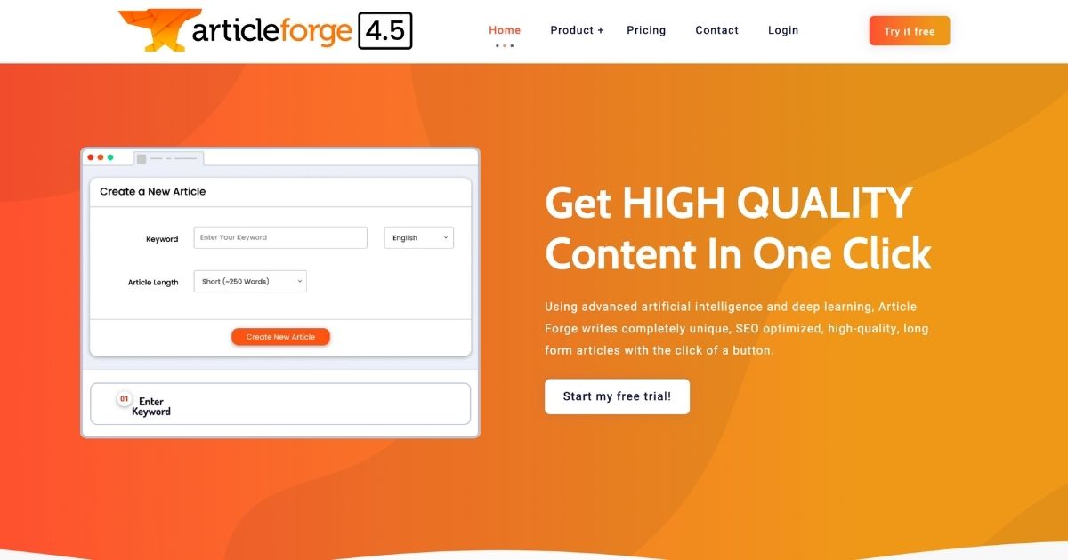 ArticleForge: The ultimate AI content generator for businesses