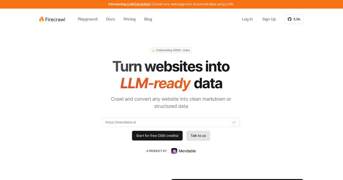 Firecrawl: Convert websites into clean data with ease