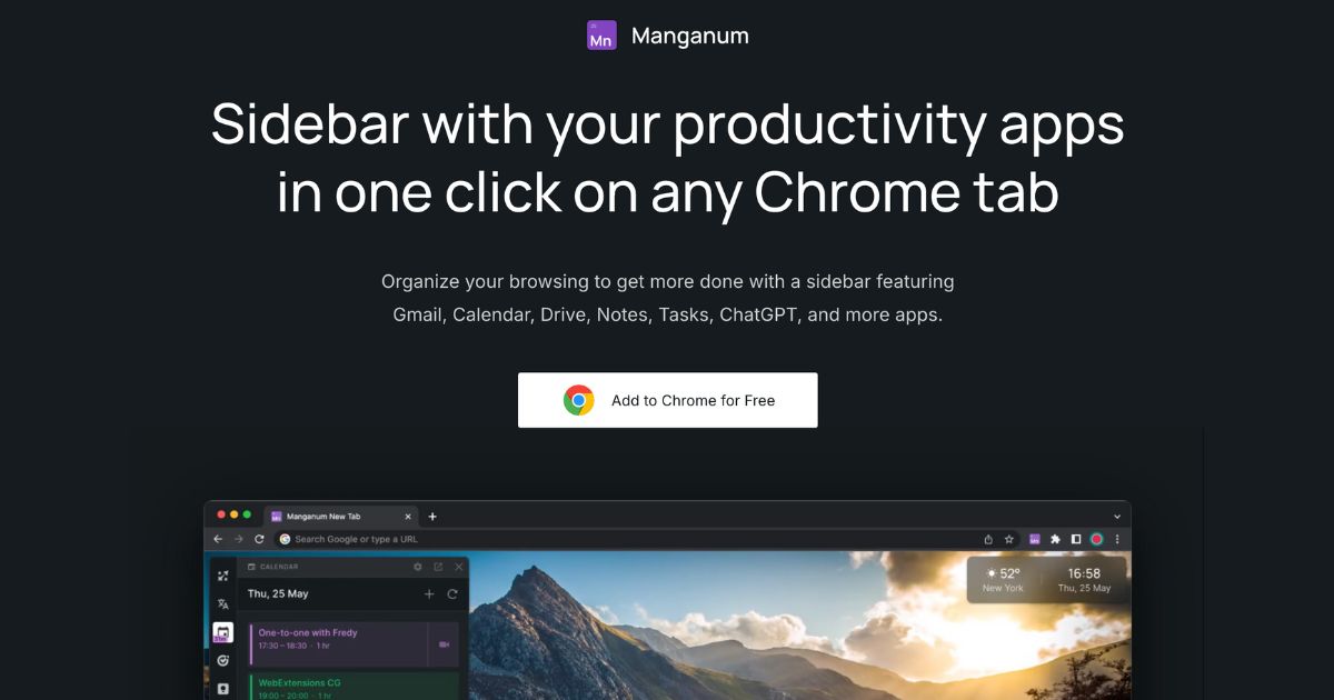 Manganum: Enhance productivity with sidebar