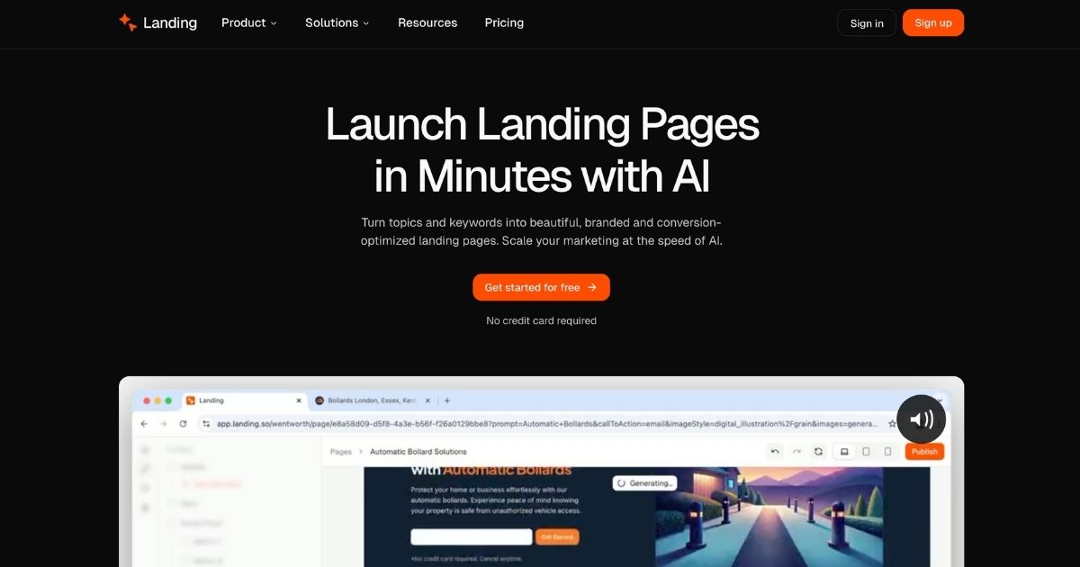 Landing: AI landing page creator