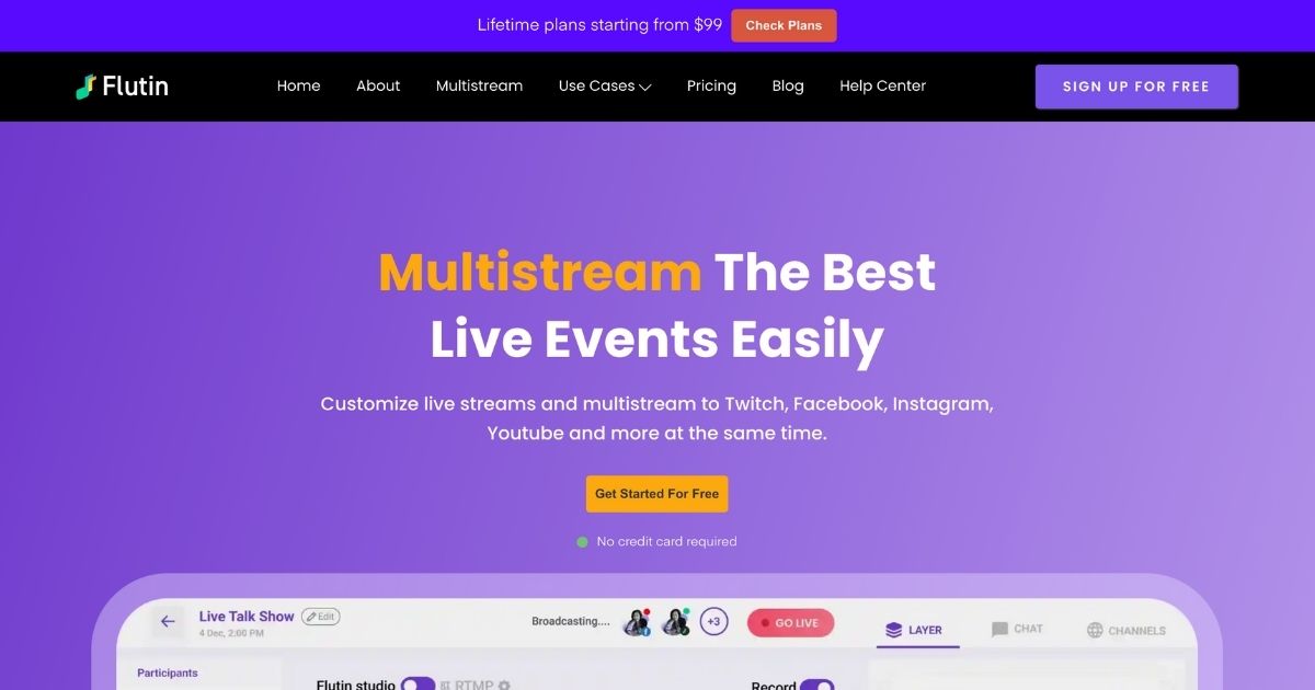 Flutin: Multistreaming for live events