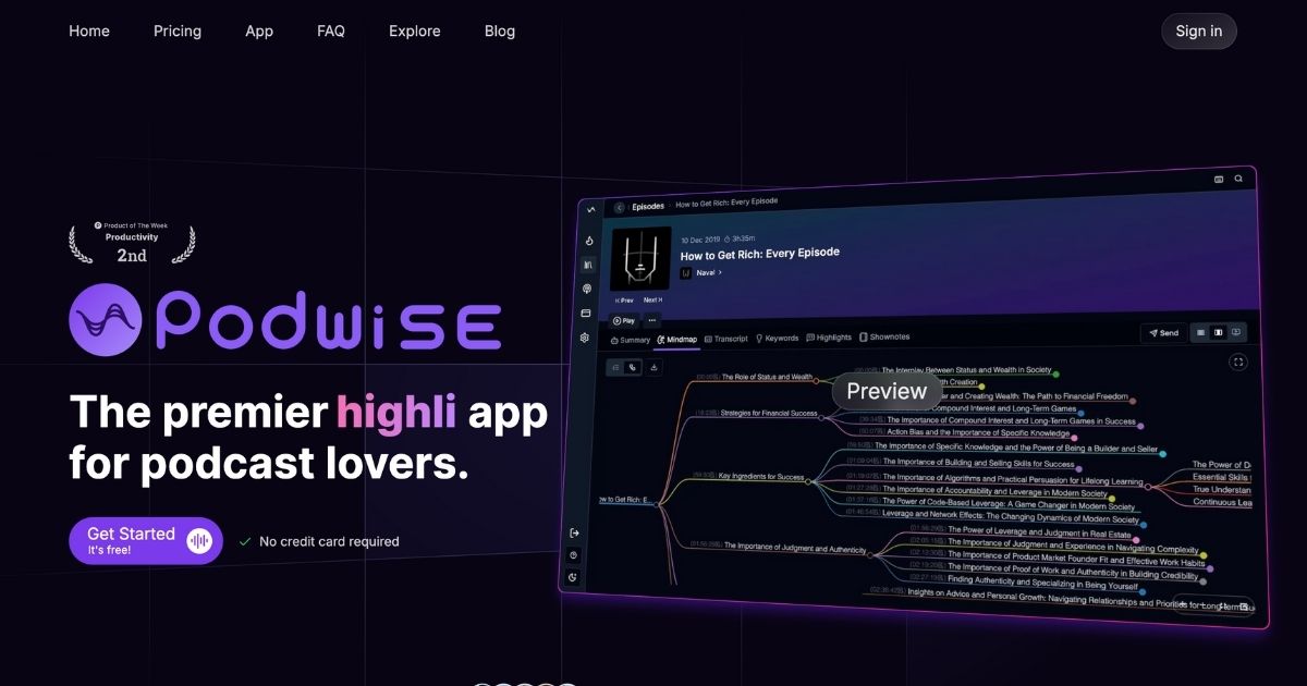 Podwise: Podcast summarizing tool