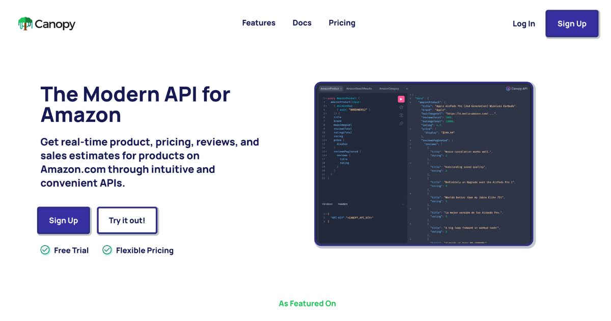 Canopy API: Real-Time Amazon Data Integration