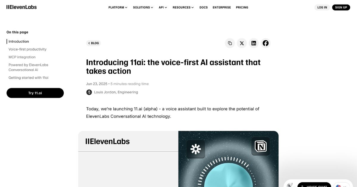 11.ai: Voice-activated productivity assistant