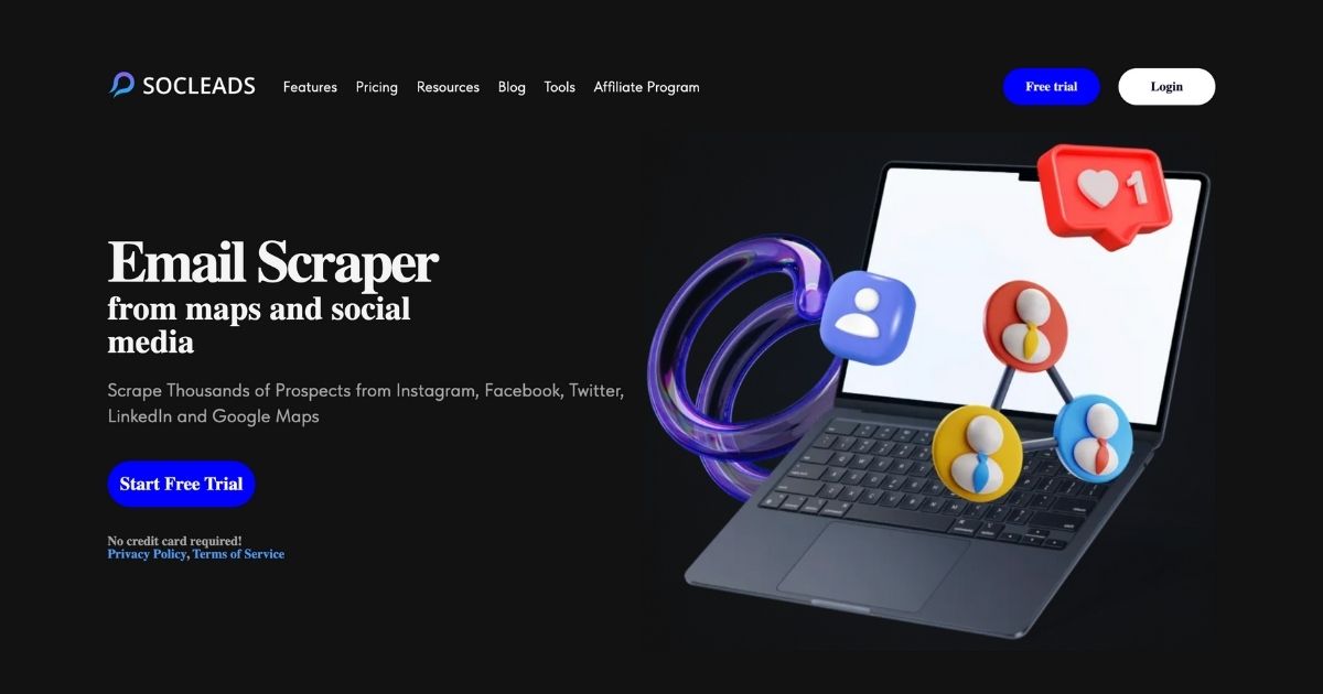 SocLeads: Efficient online email extraction