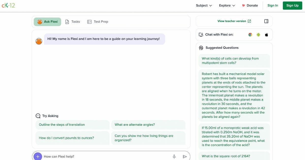 Flexi: AI-Powered STEM Tutor for Students