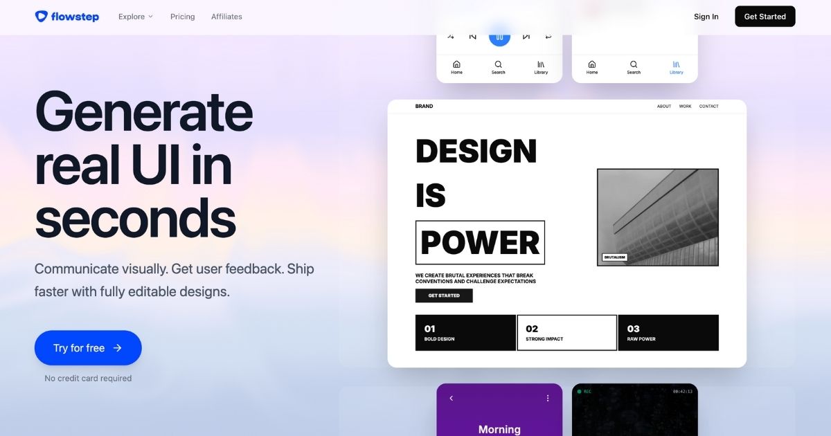 Flowstep: AI Design Assistant for Rapid UI Prototyping