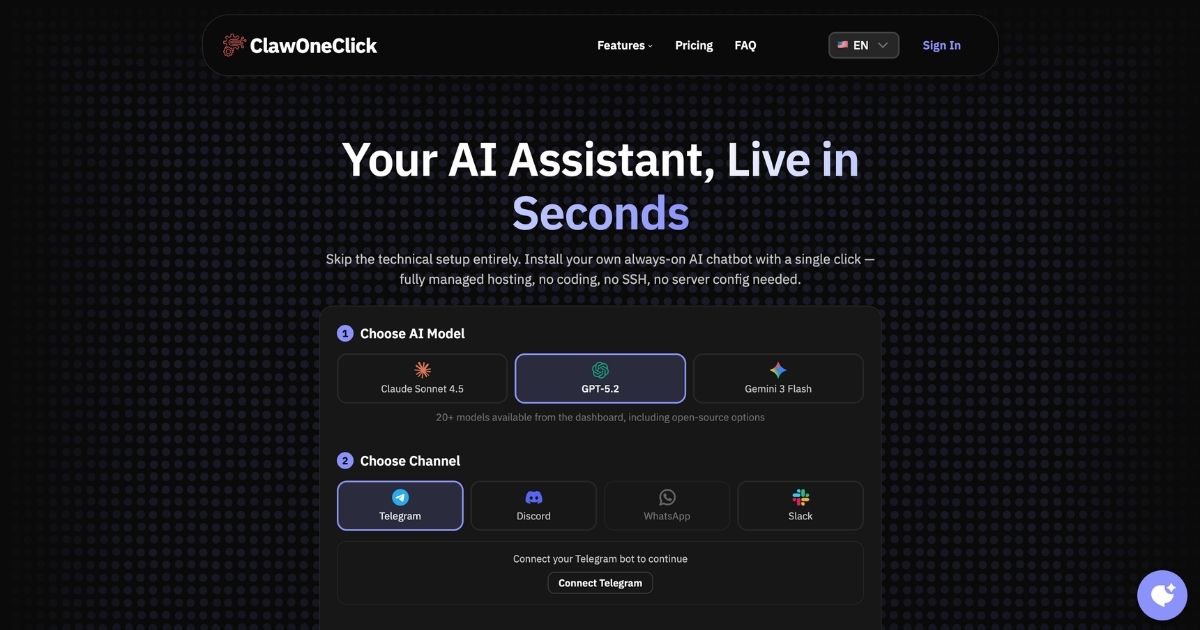 ClawOneClick: Instant AI Assistant Deployment